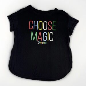 Disney Choose Magic Women's T Shirt Size Medium Black Rainbow WDW‎ SS Tee